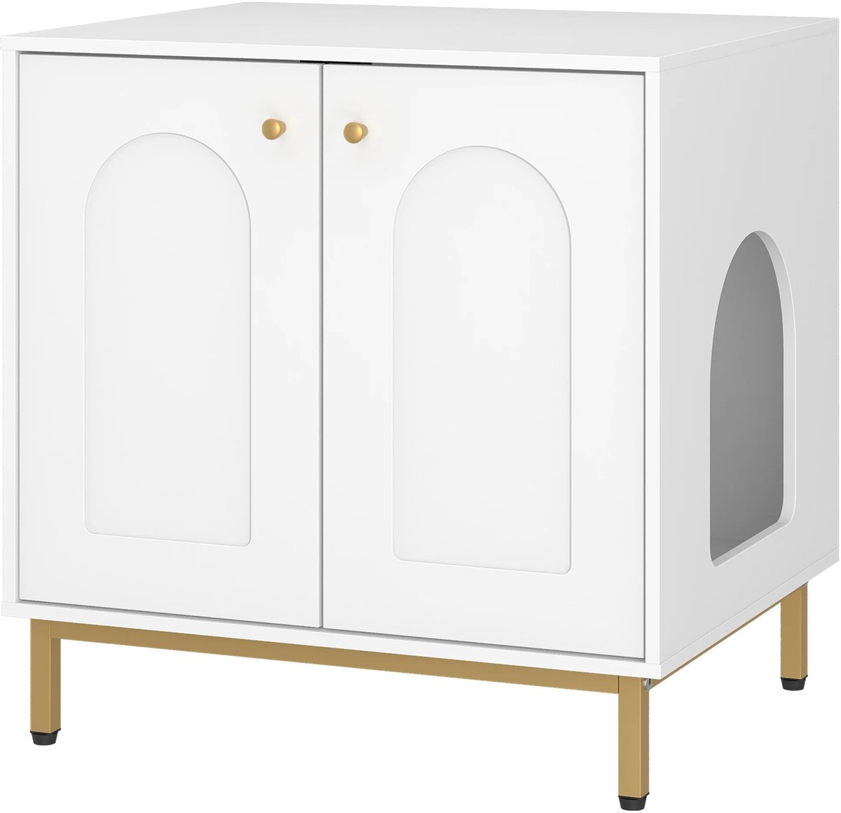 TamTrade Kattenkast - Kattenkast voor kattenbak - Kattenbak Ombouw - Geur- en rommelreductie - Sterke draagkracht tot 65kg - Wit van Merkloos / Sans marque