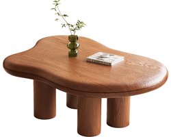 Guyii Design salontafel hout – moderne organische vorm – massief hout look – lage koffietafel woonkamer – Scandinavisch stijl