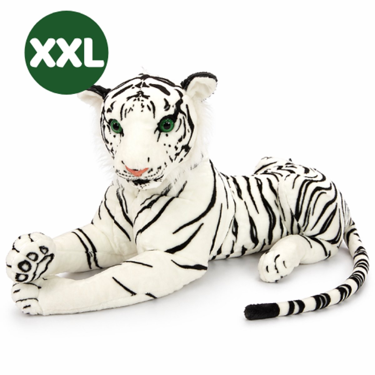 Topknuffels® Witte Tijger Pluche Knuffel XXL 90 cm - Grote Speelgoed Dieren Knuffels - XL Tiger Plush Toy - Leeuw Luipaard Jungle