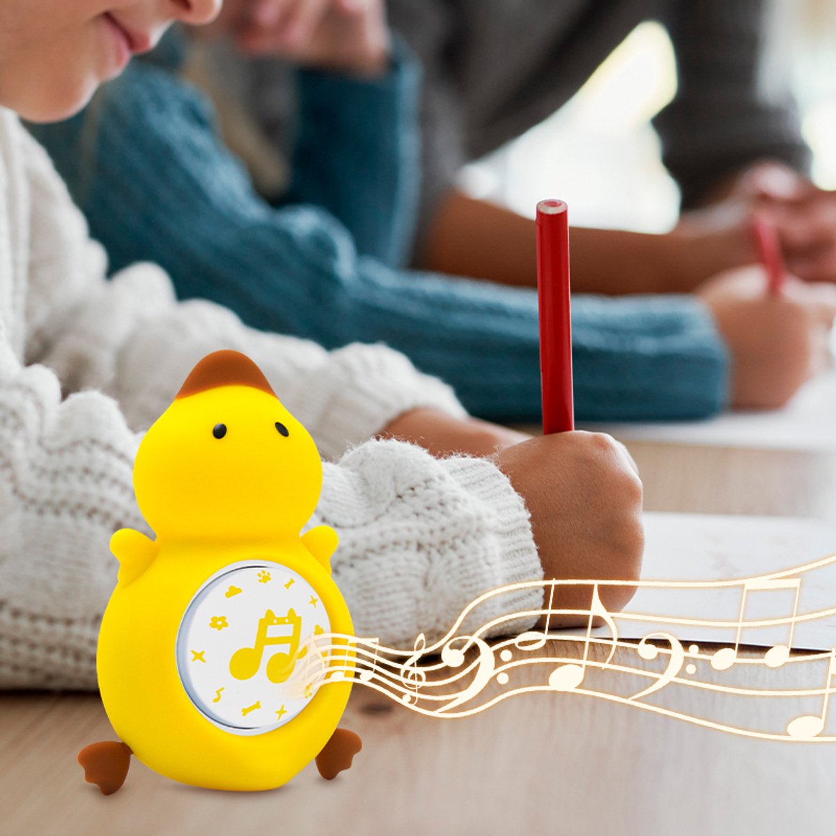 GoGoldPro White Noise Machine Baby - Eend - Slaaptrainer met 20 Geluiden & Nachtlamp - Draagbare Geluidstherapie - Timer & USB-C Oplaadbaar - Slaaphulp Baby & Volwassenen