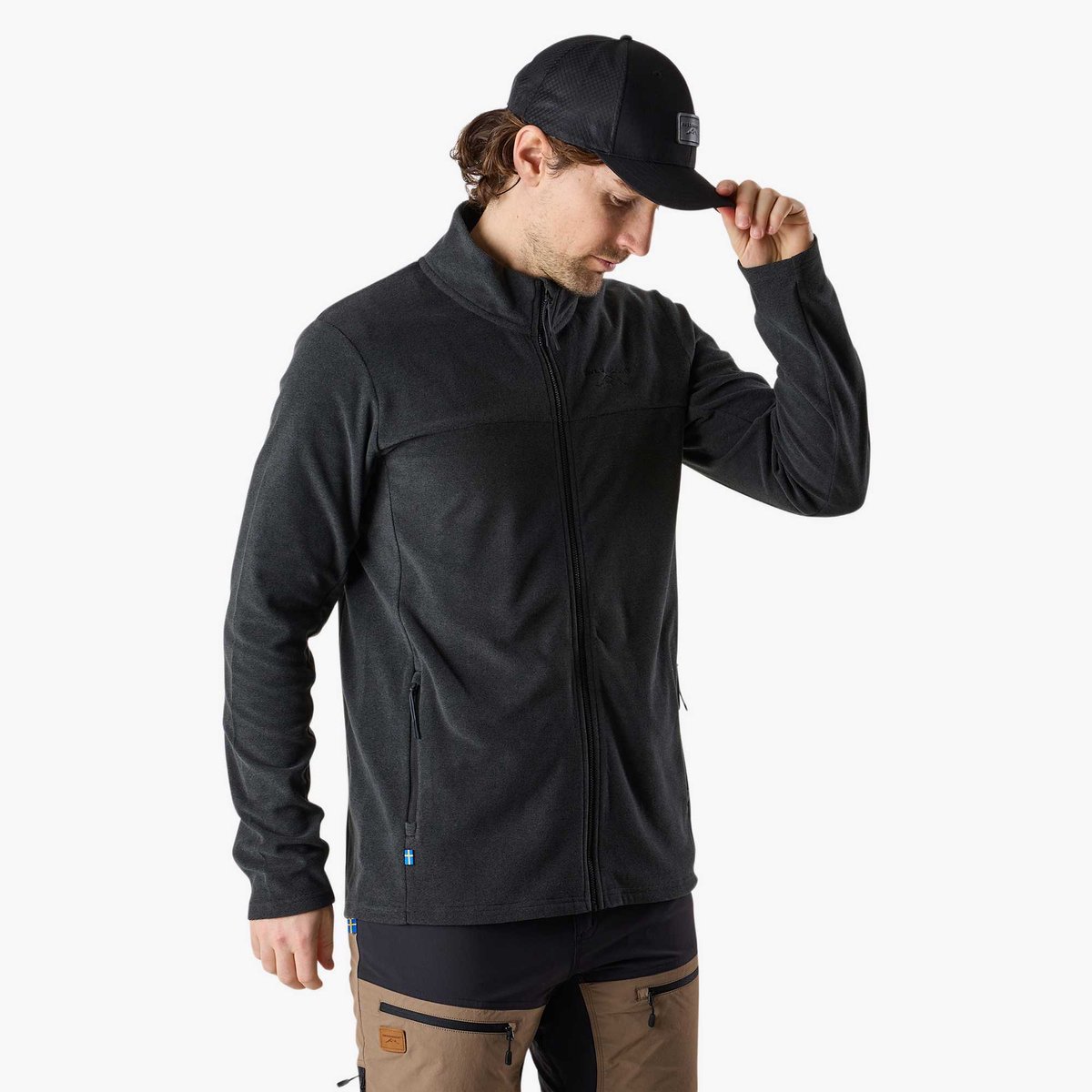 Swedemount Lofoten Fleece FL LS FZ – Heren wandeltrui Zwart