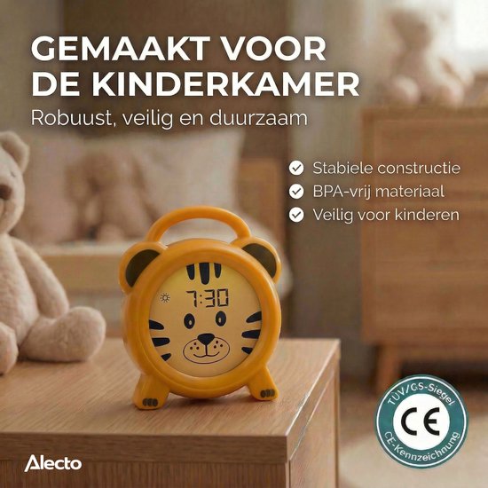 Alecto BC100TIGER - Slaaptrainer voor kinderen - Kinderwekker met Nachtlamp - Tiger van Alecto — afbeelding 5