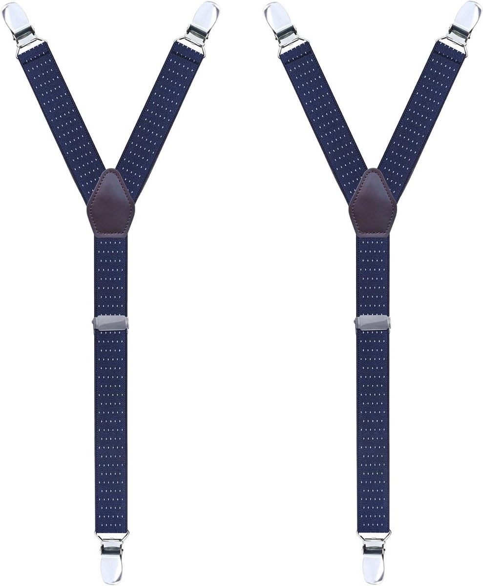 Verstelbare Elastische Y-Stijl Suspender Straps voor Mannen met Antislip Klemmen en Sokken, One Size, Perfect voor Formele en Casual Outfits