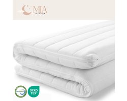 MIA Sleep Hotel Topper 150x220 - Topdekmatras - Hotel Kwaliteit - HR45 Koudschuim - Circa 6 cm dik - Afritsbaar - Luxe Tijk