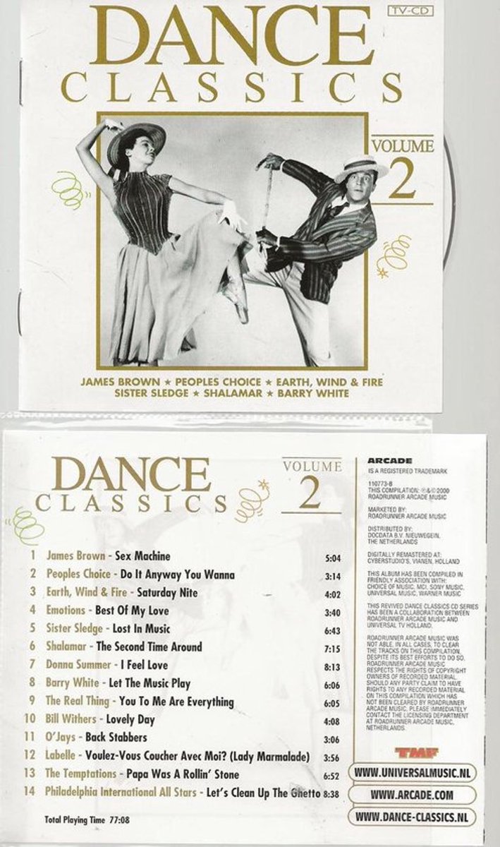 Dance Classics Volume 2 Arcade - CD met James Brown en Earth, Wind