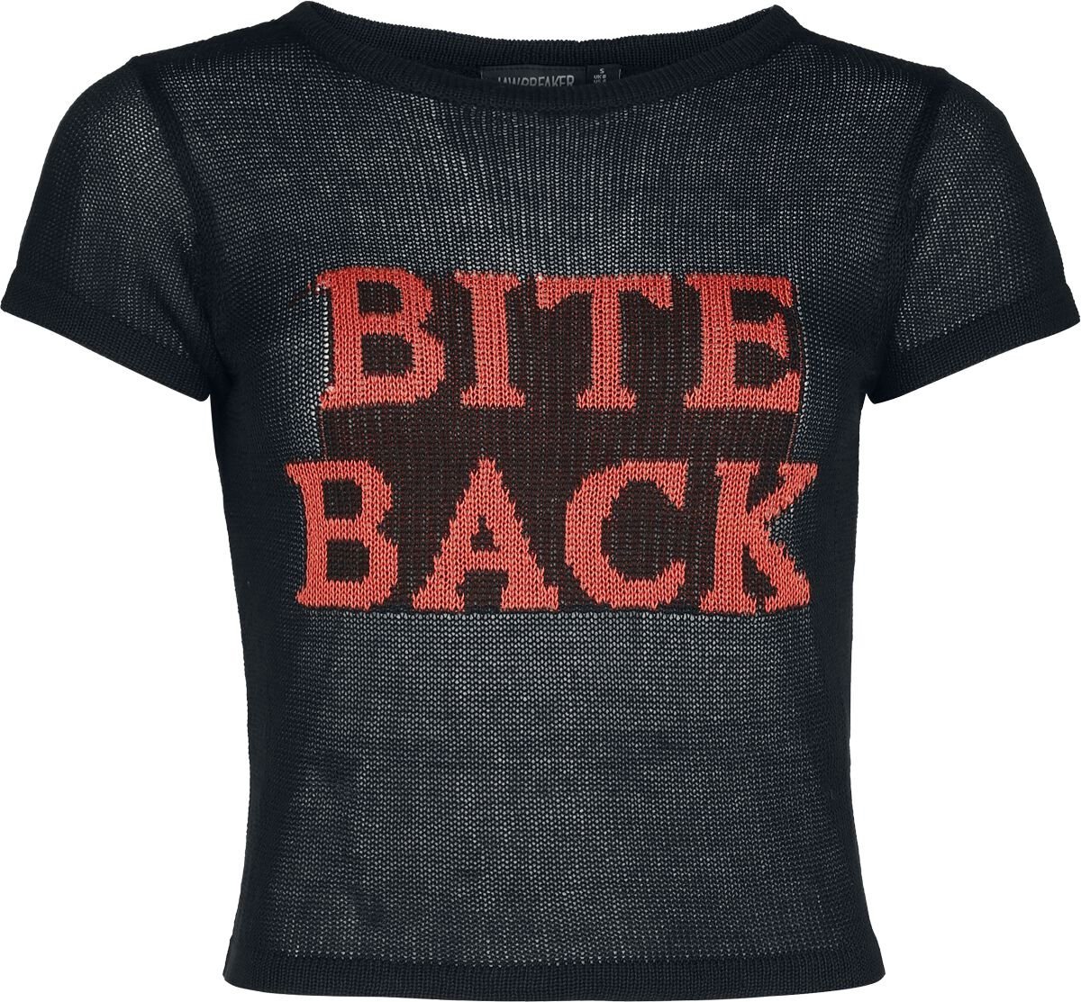 Jawbreaker Bite Back Slogan Knitted Top Dames T-shirt - zwart - XXL