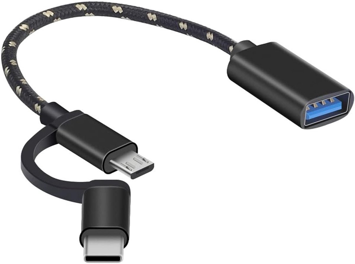 2-in-1 USB C en Micro naar USB Adapter voor iMac, Android, Samsung en Huawei - Snelle Gegevensoverdracht en Opladen