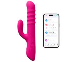 Lovense Velvo Rabbit Vibrator, Bluetooth Control, Free App, Silicone, Pink