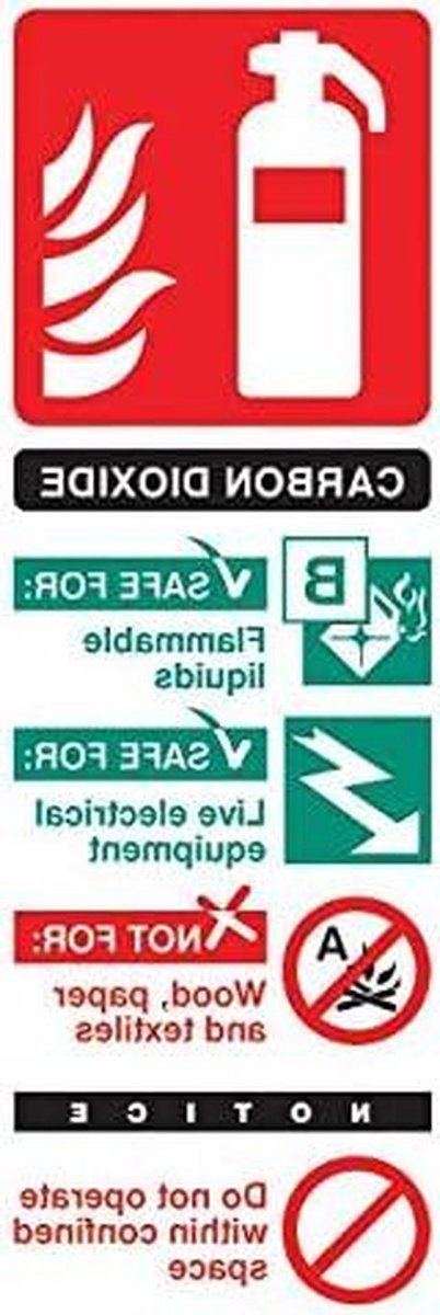 Veiligheidsbord - CO2 Extinguisher Id - Site Beveiliging - Duurzaam Vinyl Materiaal - 200x75mm - Meerdere Tekens