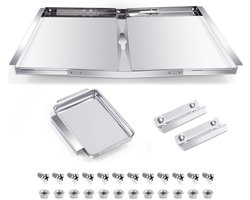 Hiorucet Vetbak met vangpan voor Charbroil, Nexgrill, Dyna Glo, Kenmore, BHG, Expert, Backyard, Uniflame, Members Mark, Monument Grill Vervangende Onderdelen, Verstelbare 30"-36" Gas Grill Druppelpan
