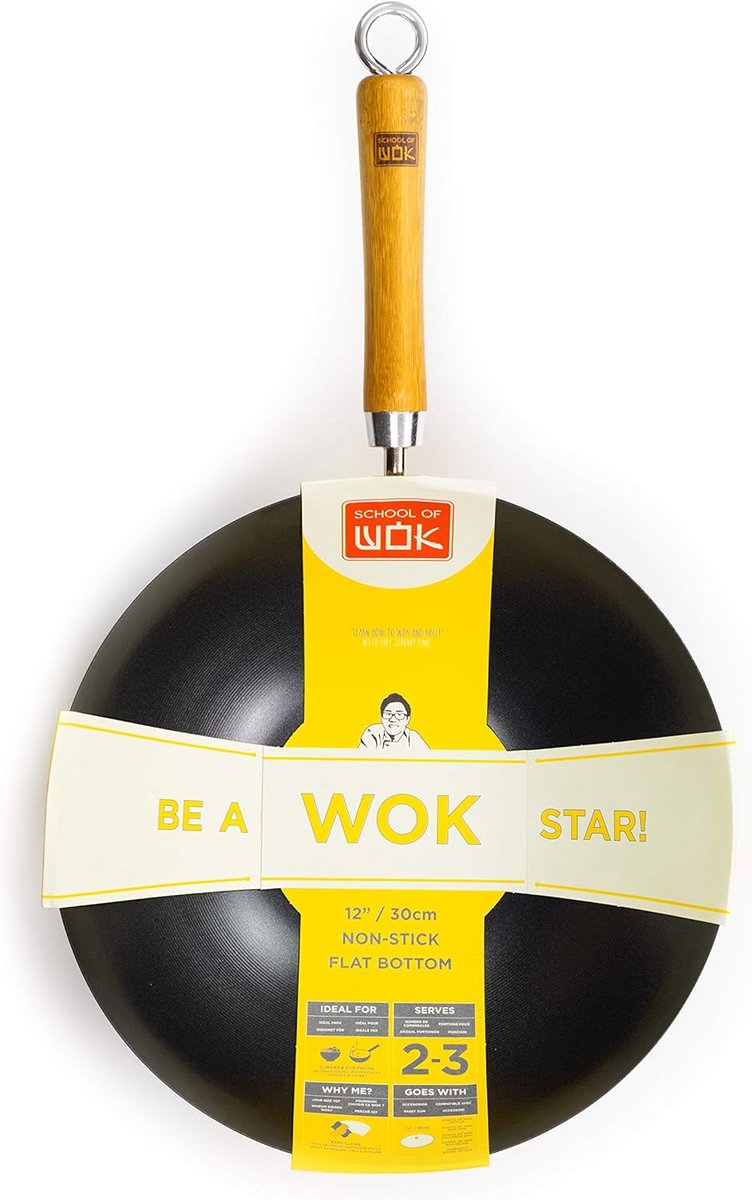 Non-stick 30cm wok koolstofstaal