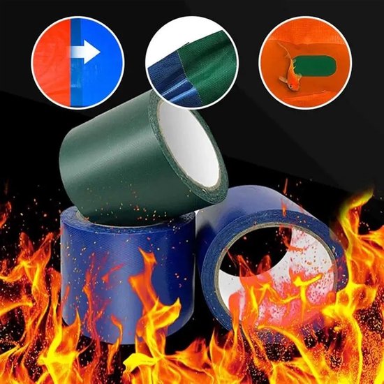 Dekzeil reparatie tape - Waterdicht leer - Gaten dichten - Sterke hechting - 8cm x 5m - Blauw — afbeelding 2
