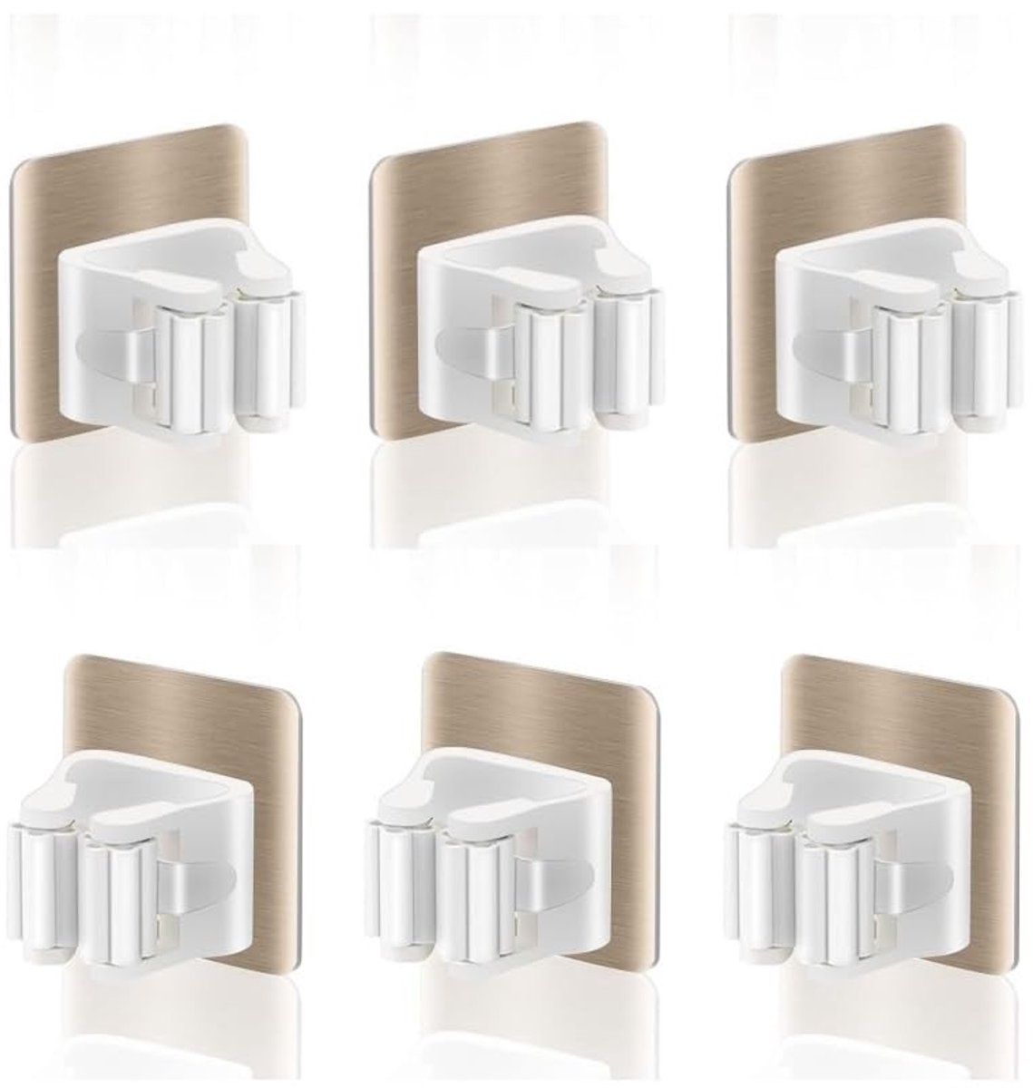 Cosensi- Wandbezemhouder - Wandbezemhouder zonder boren - Wandbezem opslag - Bezemhouder ophangsysteem - Bezemhouder zelfklevend - Set van 6 stuks