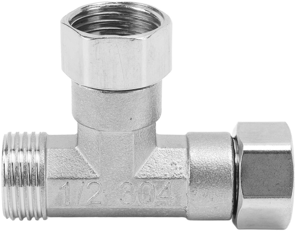 Cosensi- Pijpfitting 304 Roestvrij Staal - 3-weg T-stuk - G1/2 Connector - Voor Water/Gas - Lekvrije Verbinding - Normale Druk 5kg - Fitting