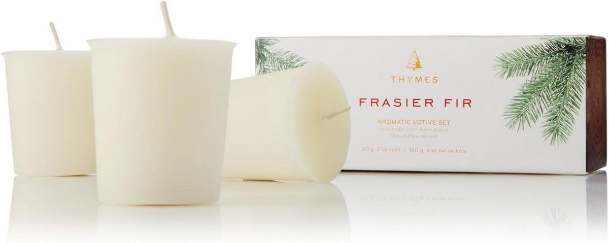 Thymes Frasier Fir Votive Aromatische Kaars Set van 3 x 2oz 2014 release
