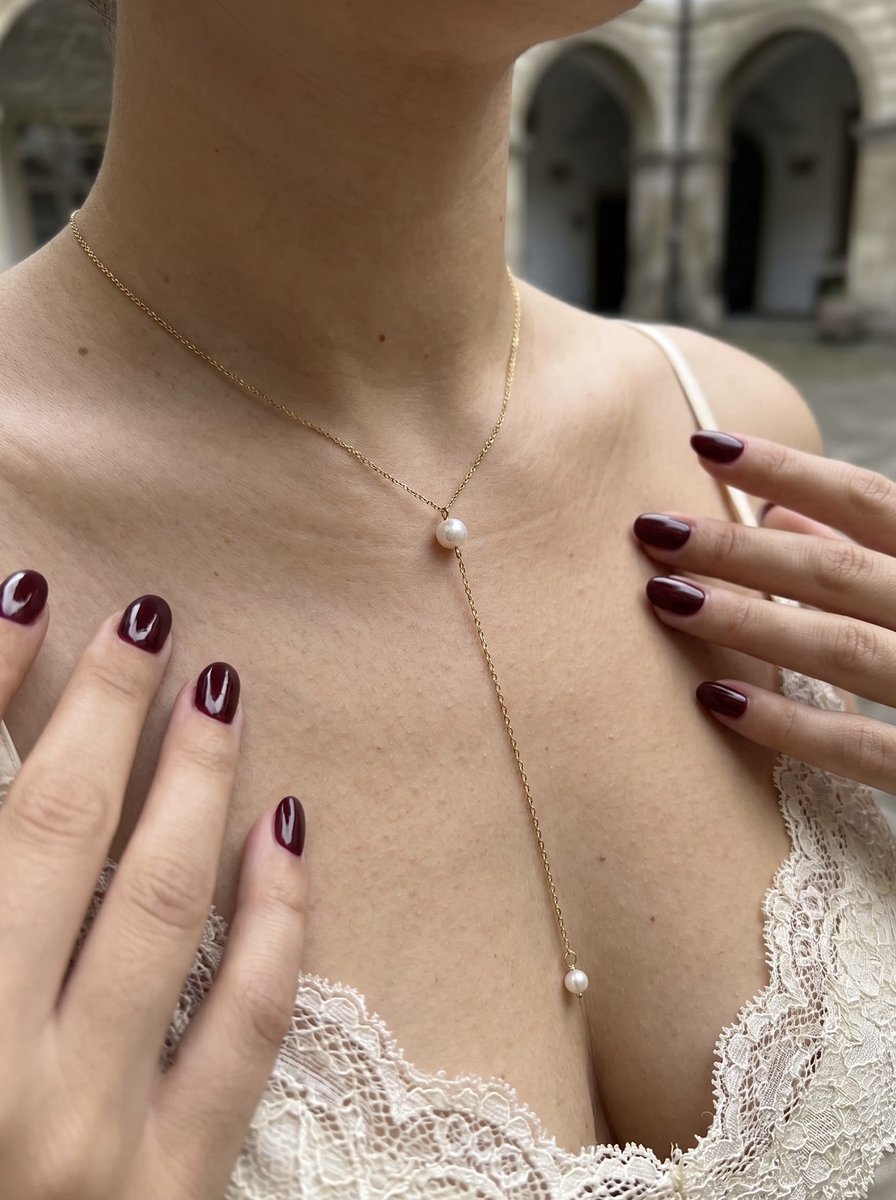 Anelplus Ketting Dames – Goudkleurig met kleine parel – Elegant Design