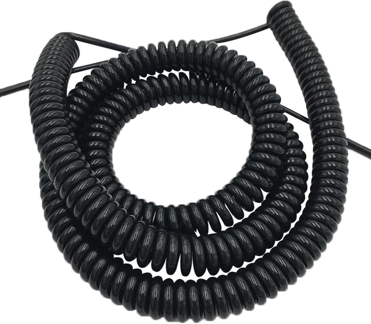 Veer Kabel - Spiraalkabel Trekdraad - Verbindingen Maken - Goede Flexibiliteit - 10 Meter - Zwart
