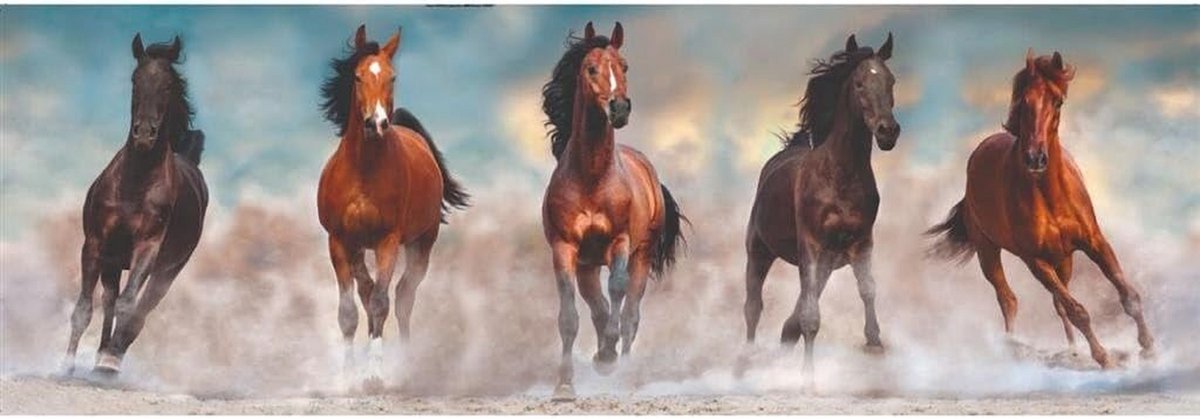 Panorama Legpuzzel Paarden 1000 Stukjes - Uitdagend Puzzel voor Volwassenen