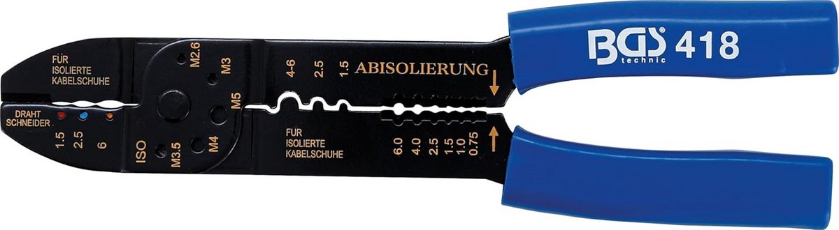 Professionele Krimptang met Draadsnijder voor Geïsoleerde en Niet-geïsoleerde Connectoren - 235 mm