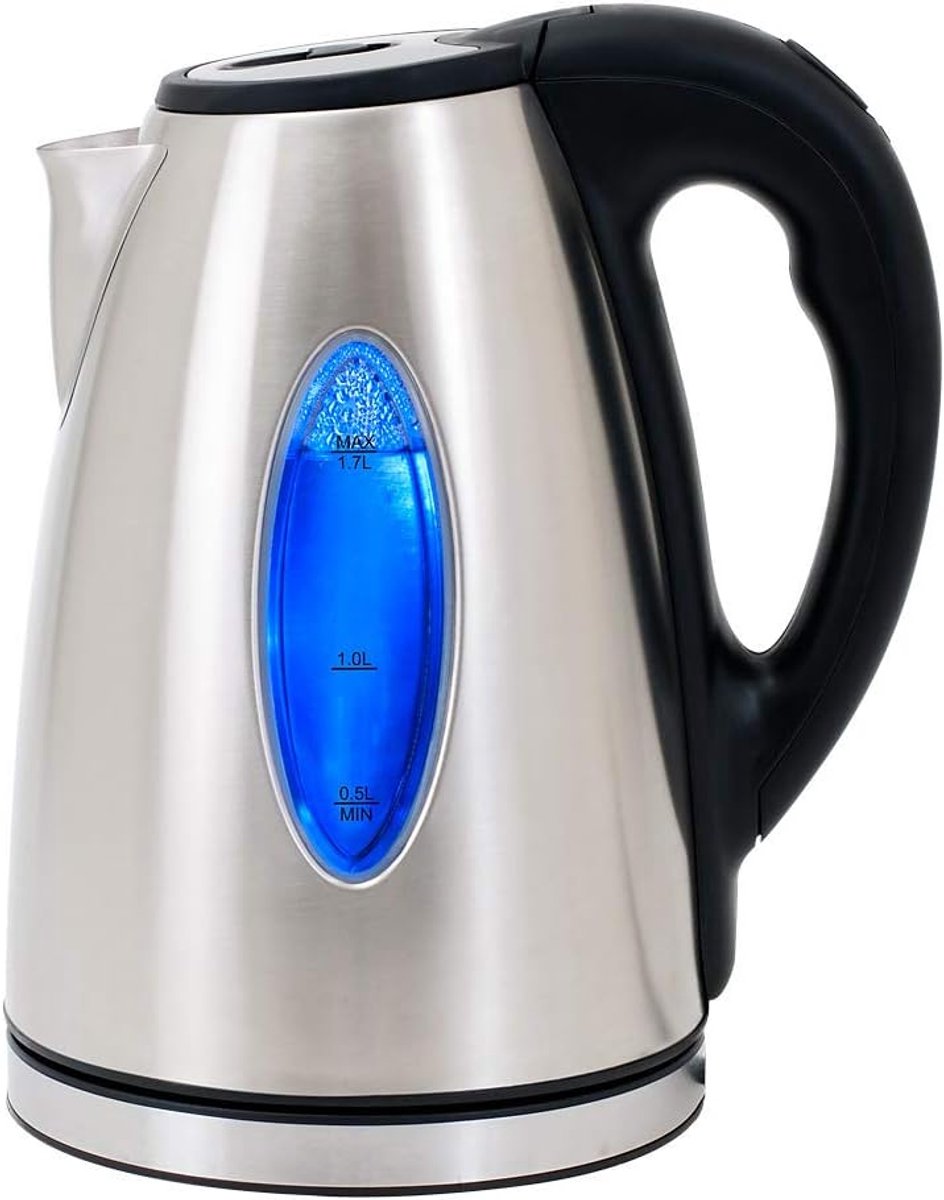 Waterkoker 1,7 liter roestvrij staal glas 2200 W