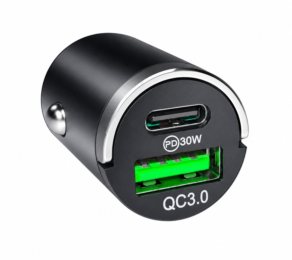 Auto Oplader USB-C en USB-A - Autolader USB-C 30W - Auto Lader - Autolader USB-C USB-A - Autoladers - Auto Snellader - Autolader 2 Poorten USB-C USB-A - Auto Oplader USB-C - Fast Charger - sigarettenaansteker