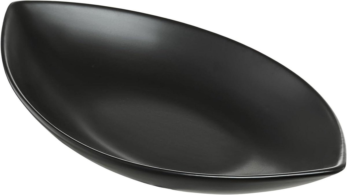 Serveerschaal Bootvorm - Salsa schaal - Lekkernijen Presenteren - Vaatwasser Magnetronbestendig - 26 x 14 cm - Zwart