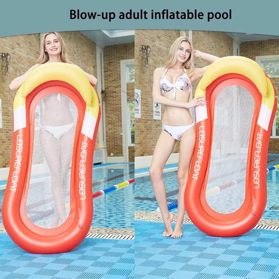 Opblaasbare Waterhangmat met Net - Luchtmatras en Drijvende Ligstoel voor Zwembad en Strand — afbeelding 3