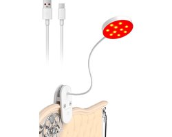 Rood Licht Leeslamp – Slimme Klemlamp Bed met 2h/3h Timer – Oplaadbare LED Boeklamp – Flexibele Zwanenhals – Bedlampje2000mAh Batterij – Slaaphulp Nachtlampje – Wit