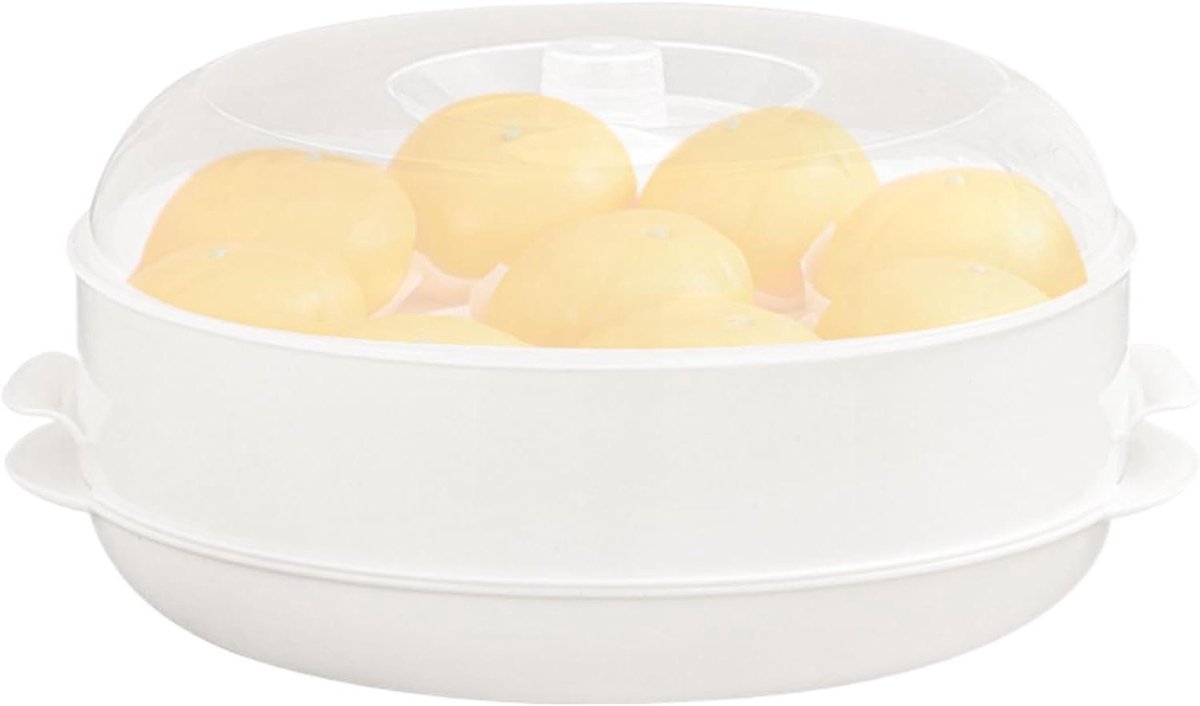Magnetron Steamer - Stoompot Groenten - Gezond Koken - Efficiënte Stoomtechnologie - 22 x 12 cm - Zwart