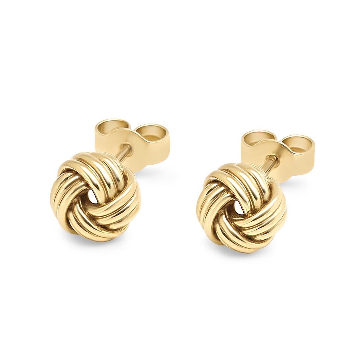 14kt - Geelgouden Oorstuds met Knoop 7 mm - 0,8 mm Staaf Dikte - 14 Karaat Gouden Oorbellen voor Dames - Tijdloze Oorknopjes - Echt Goud (585) - Inclusief Echtheidscertificaat
