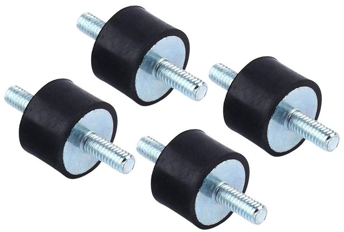Rubber Anti-vibratie Dempers M4, 4 Stuks, Geluidsreductie voor Compressoren en Waterpompen, Stille Blokken voor Motoren