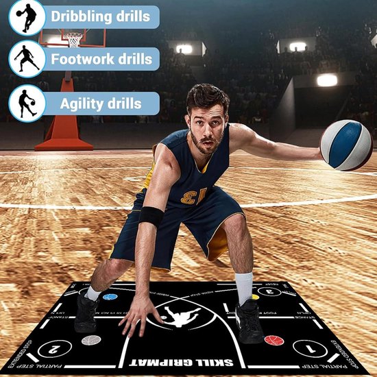 Voetbal Trainingsmat - Oefen Tapijt - Balvaardigheid Verbeteren - Stille Rubber Ondergrond - 120 x 86 cm - Mat — afbeelding 5