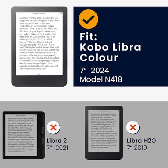 E-reader hoes voor Kobo Libra Colour - PU leren beschermcase met brushed hart in donker rood — afbeelding 2