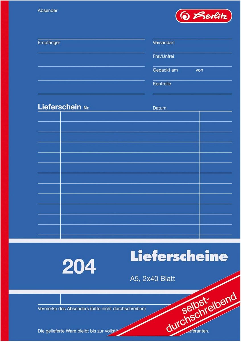 Pakbonnetje A5 2 x 50 vellen met koolstofpapier blister van 10 stuks