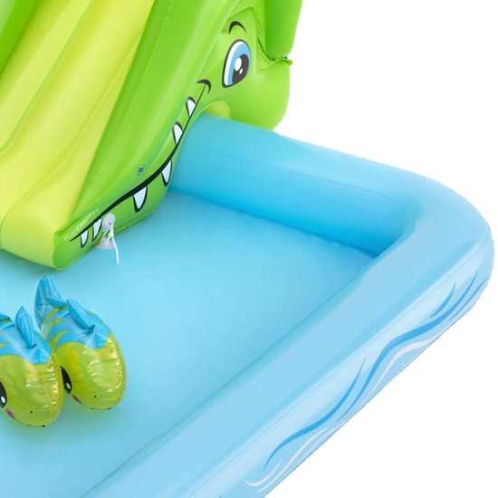 Bestway Kinderzwembad met Glijbaan - Incl. Opblaas Waterspeelgoed - 239 x 206 x 86 CM - 308 L - Waterdieren