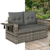 Tuinbank – Tuinbankjes weerbestendig - Tuinbanken - Loungebank - Balkon Set - Buitenbank - Donkergrijs - 2 personen - Staal