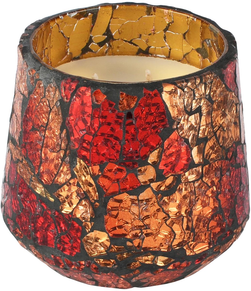 dekoratief Geurkaars 'Treasury Flake', rood, glas/wax, 10x10x10cm | A268154