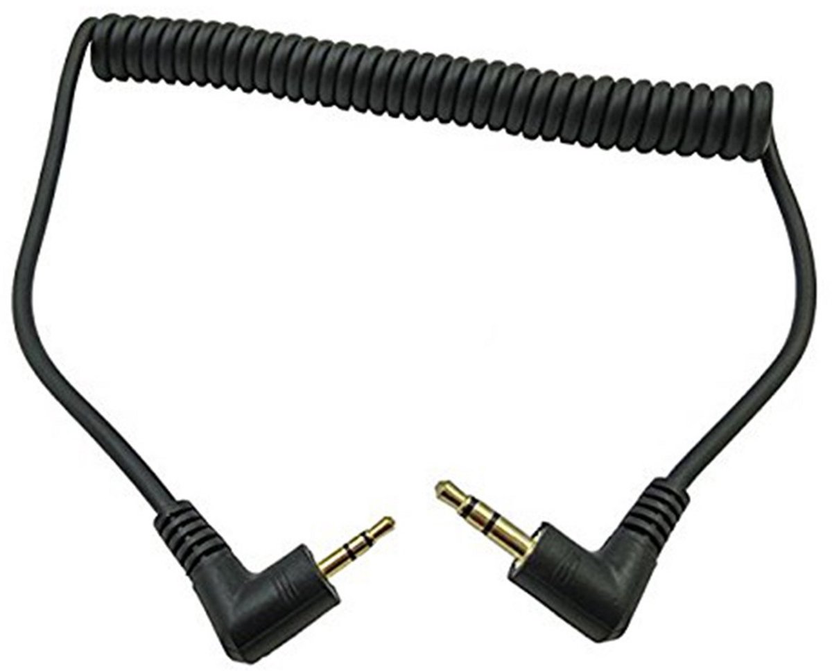 90 Graden Haakse AUX Audiokabel 3.5mm Mannelijk naar 2.5mm Mannelijk 3-polig - Zwart Spiraalkabel
