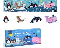 boppi Mideer My Large Floor Puzzel Jigsaw 100cm lang met innerlijke eerste puzzel met 28 grote extra dikke stukken voor kinderen geïllustreerd 3 jaar - Oceaan