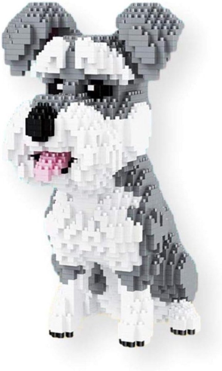 Nanoblocks Bouwpakket: Miniscuul Schnauzer Hond in 3D - 2100 Stukjes