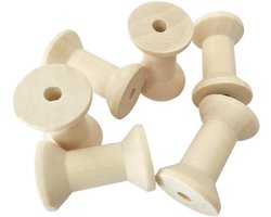 Dailygoody - Supvox 50 Stuks 5cm Houten Spoelen voor DIY Handwerk