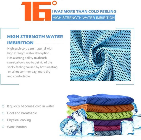 GS SNOWING 6 Pack Koelhanddoek, 30 x 11 inch Ice Towel Zachte ademende Chilly handdoek voor sport, sportschool, yoga, kamperen, hardlopen, fitness, training en meer activiteiten (6 stuks) — afbeelding 4
