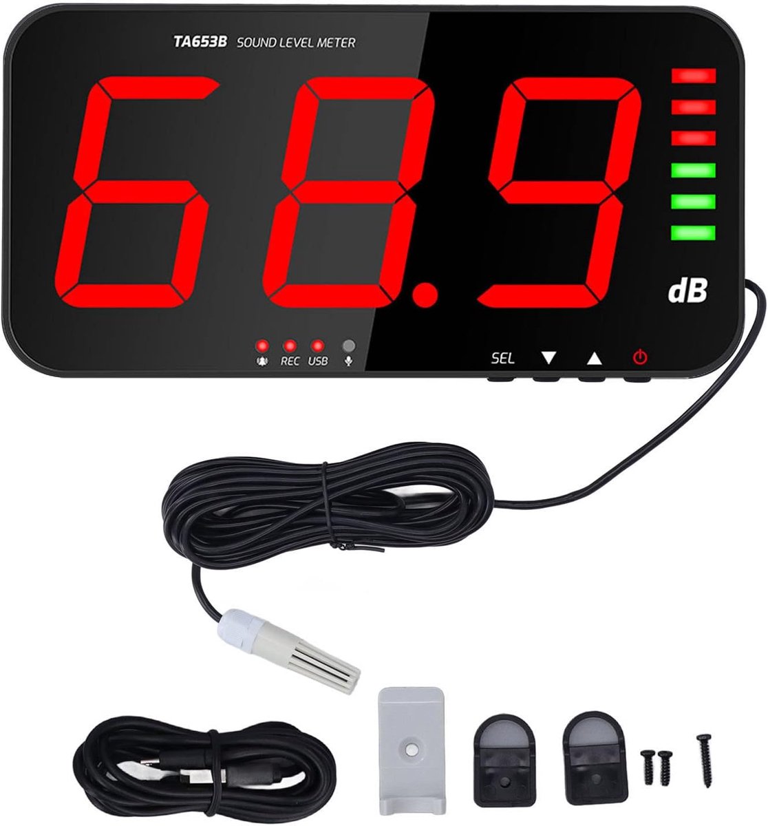 Geluidsniveaumeter met Groot 13 Inch LED Scherm voor Industrie en Thuis