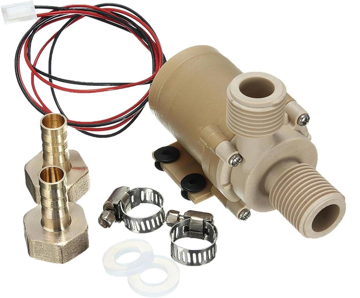 Waterpomp 12V - Circulatiepomp - Warmwater Circulatie - Borstelloze Motor - 8L/min Debiet - Veelkleurig