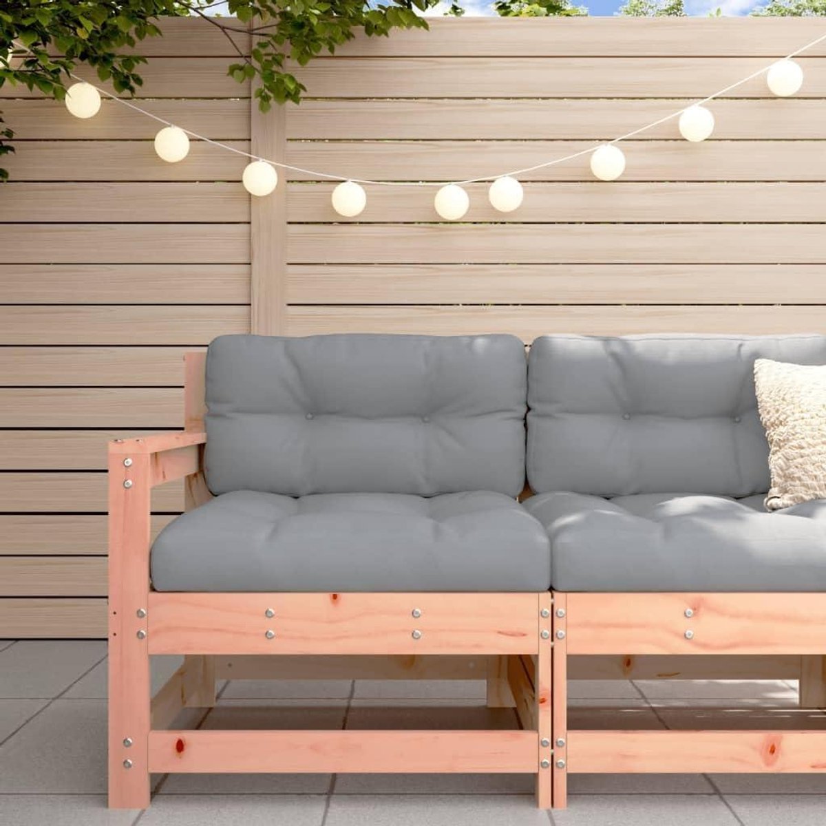 Hoekbank Tuin - Loungeset Buiten - Buiten Zitten - Massief Douglas - 62 x 66 x 705 cm - Bruin