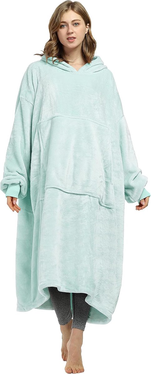 Extra Grote, Warme Hoodie Deken met Zak voor Volwassenen