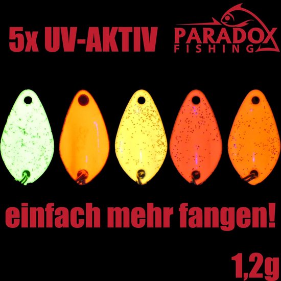 Trout Spoon Set 1 g - 1,7 g - 2 g met drukhendels, flashende UV-kleur en dubbelzijdige bedrukking, inclusief trout kunstaas en draaischroeven voor roofvis — afbeelding 2