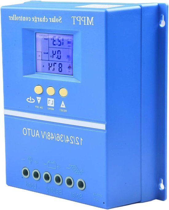 Solar Laadregelaar - MPPT PV Charger - Zonne-energie Opladen - Automatische Batterij Spanning - 60A - Blauw