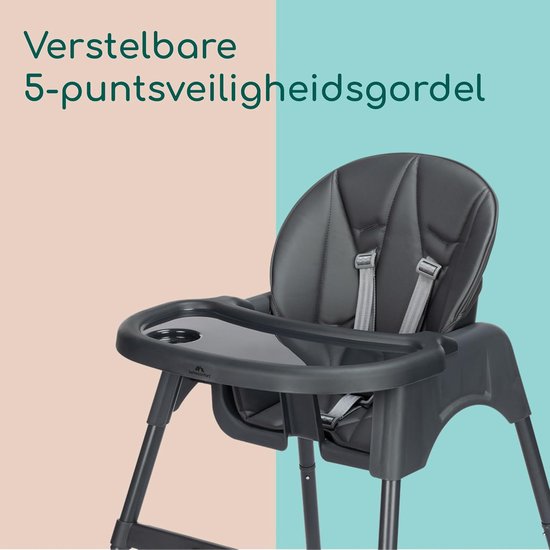 2-in-1 Baby Kinderstoel - 6 maanden - 3 jaar - Gevoerd Kussen - Lichtgewicht (4 kg) Peuterstoel - Verstelbare Voetensteun Tray - Met 1 hand Verstelbare Rugleuning - Tinted Graphite — afbeelding 5