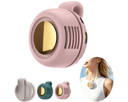 USB Oplaadbare Zomer Clip-On Mini Cooling Ventilator – 3 Standen – 360° Verstelbare Luchtstroom – Draagbare ventilator – Bladloze ventilator – Tailleventilator – Draadloze Ventilator – Clip On Ventilator – Nek Ventilator – Aircooler – Roze